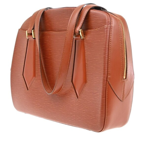 LOUIS VUITTON LV Logo Voltaire Hand Bag Epi Leather Brown Spain M52433 87EF521 - Picture 2 of 16
